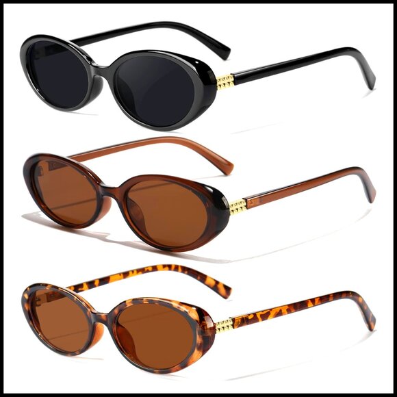 Retro Oval Sunglasses UV400 Protection Lightweight Small Frame main image 4